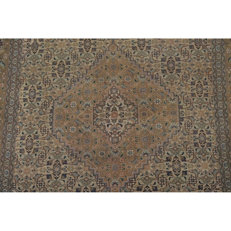 Geometric Tabriz Persian Vintage Area Rug Handmade Wool Carpet - 6'3" x 9'7"