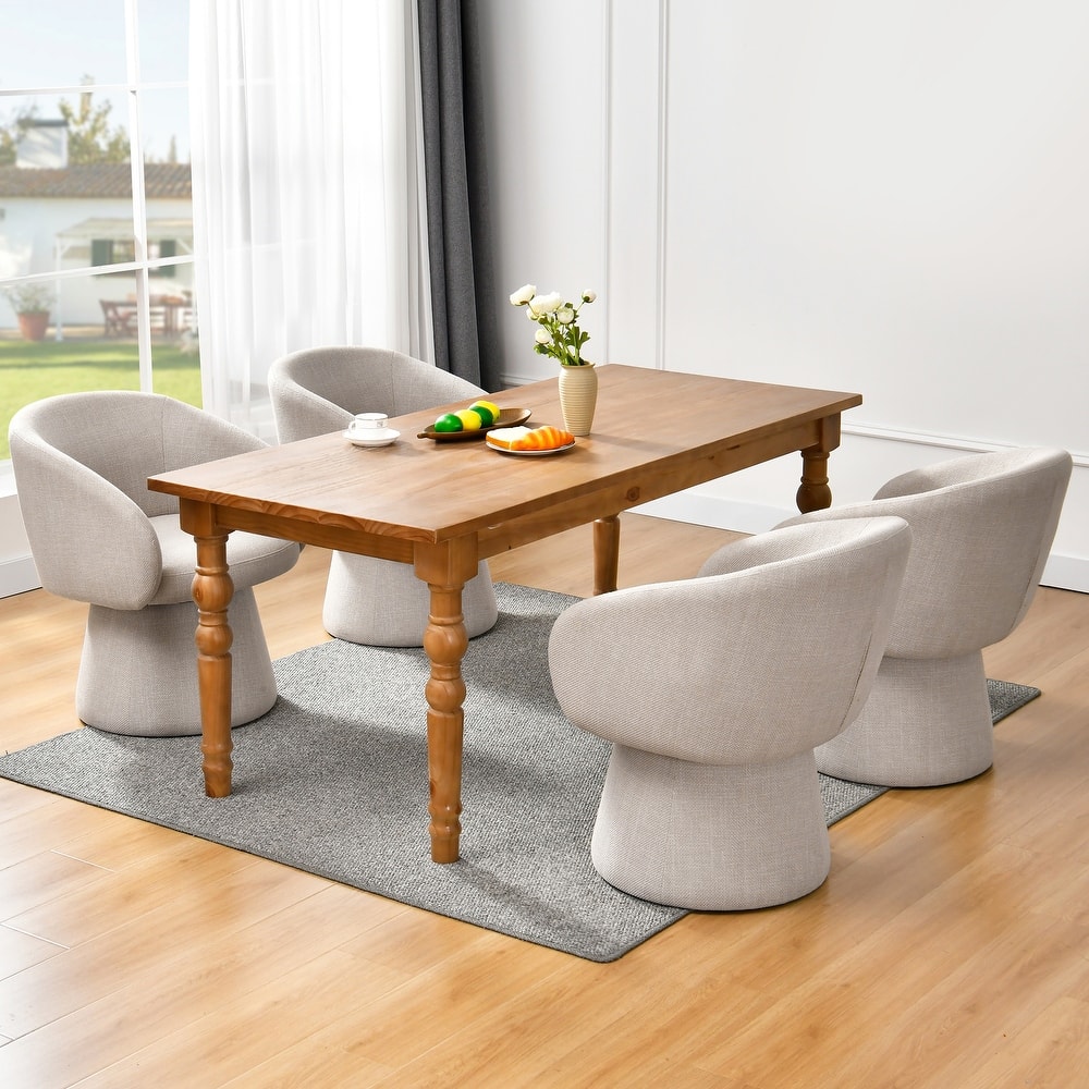 Modern 24.8" Upholstered Swiveling Dining Chair