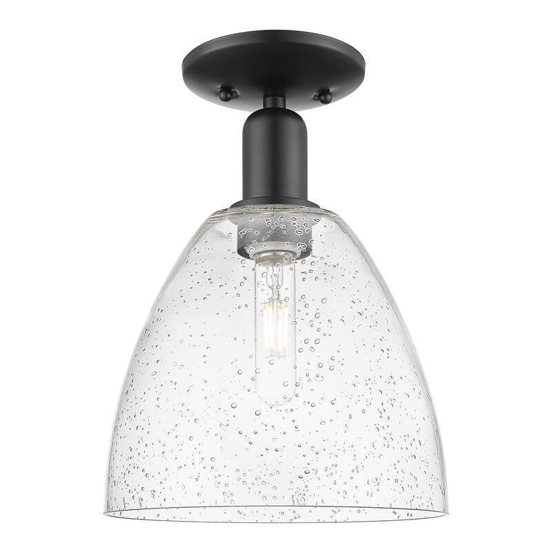 Innovations Lighting Endless Possibilities Arcadia - Bristol - 1 Light 9" Semi-Flush Mount - Seedy/Matte Black
