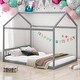 preview thumbnail 1 of 13, Kids and Baby Queen Size Wooden House-shaped Bed Platform Bed With Headboard For Home Grey