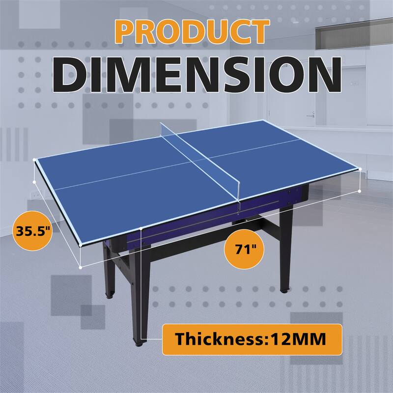 6*3ft Mid-Size Ping Pong Conversion Top Foldable,Table Tennis Table Top