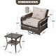 preview thumbnail 5 of 7, Nuu Garden 3-Piece Patio Wicker Conversation Set with Swivel Chairs, Zippered Cushions