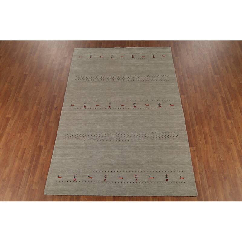 Tribal Gabbeh Oriental Area Rug Handmade Contemporary Wool Carpet - 6'7"x 9'10"