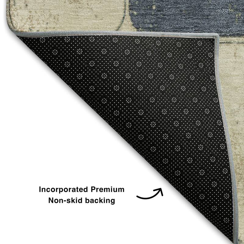 Premium Washable Super Soft Modern Blocks Mayfield Rug