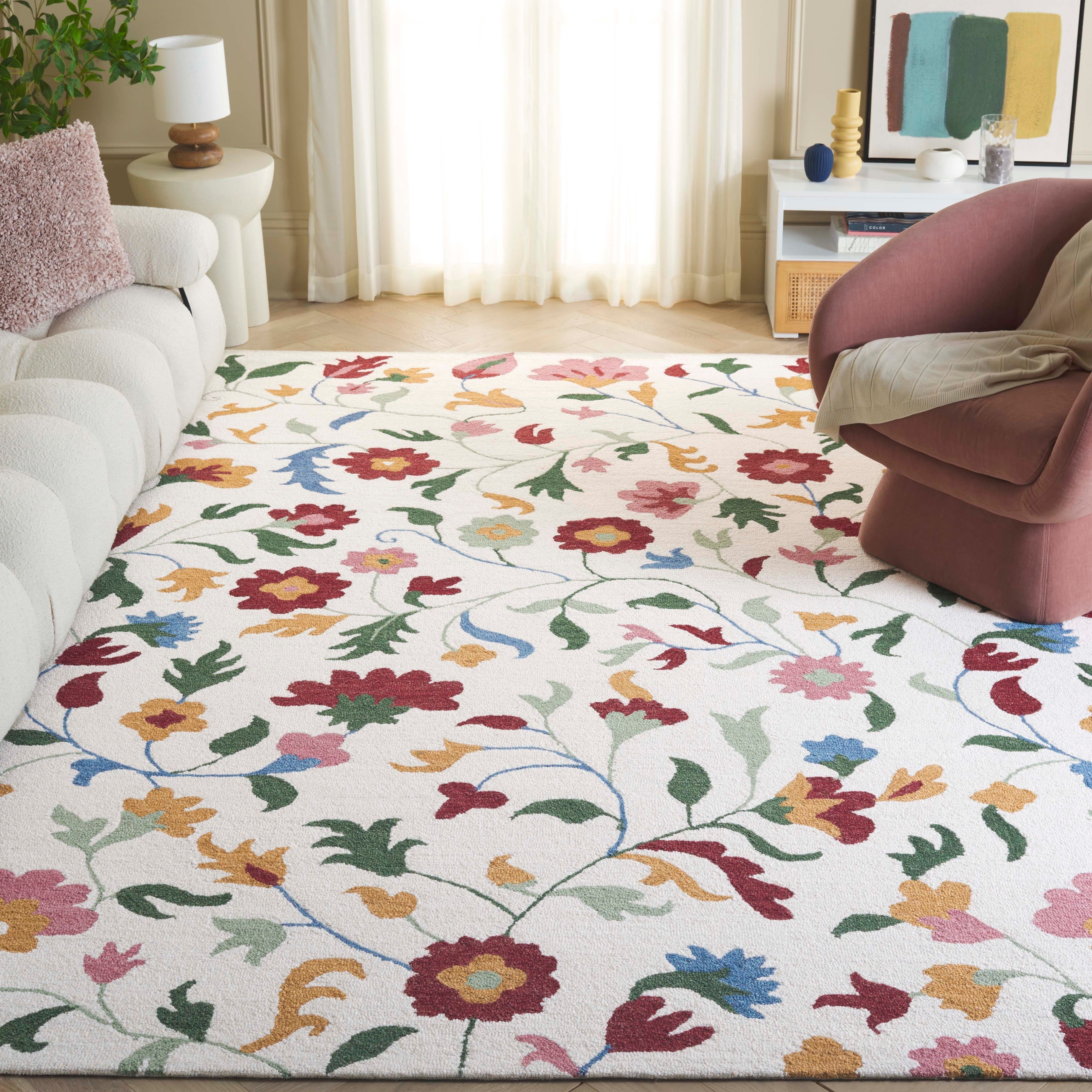 SAFAVIEH Handmade Blossom Jelte Floral Wool Rug