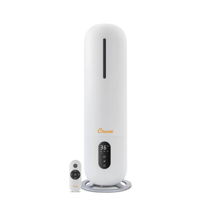 2 Gal. Tower Ultrasonic Cool Mist Top Fill Humidifier with Remote & UV Light for Medium to Large Rooms up to 500 sq. ft - N/A - White