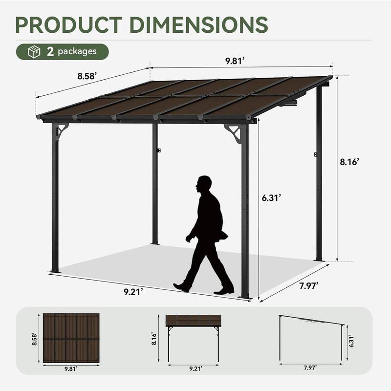 Gazebo for Patio, Gazebo Pergola with Sloped Roof