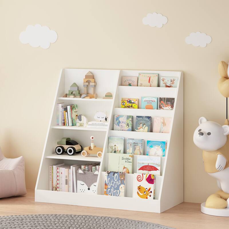 Kids Bookshelf and Toy Storage Organizer