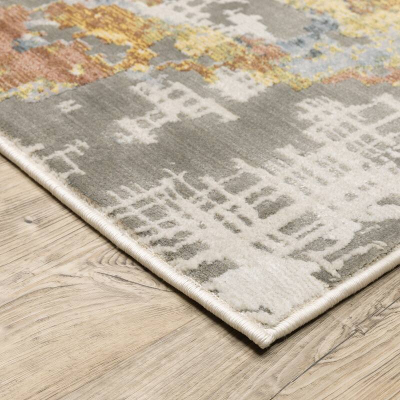 Style Haven Caldon Contemporary Abstract Gray Area Rug