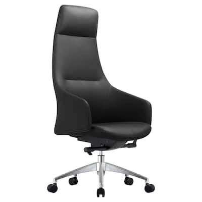 LeisureMod Celeste High-Back Executive Leather Office Chair with Swivel and Tilt