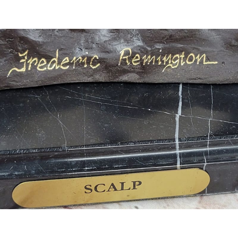Scalp By Frederic Remington Bronze Native American Horseback Sculpture Statue 26 Inches X 22 Inches