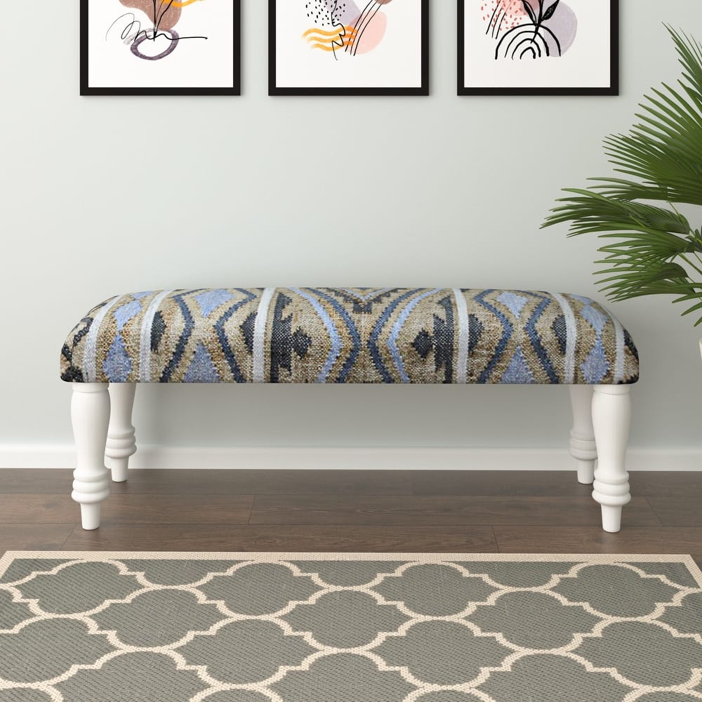 Sevita Salem Southwestern Upholstered Accent Bench Indoor Entryway Bench - 47" L x 16" W x 18" H
