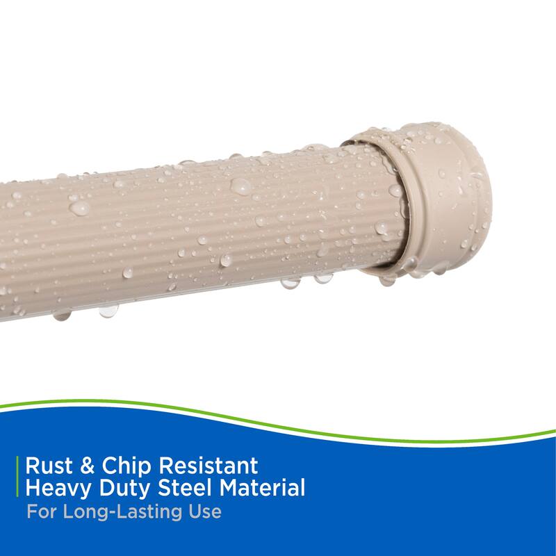 Kenney Twist & Fit No Tools Spring Tension Shower Curtain Rod, 42-72"