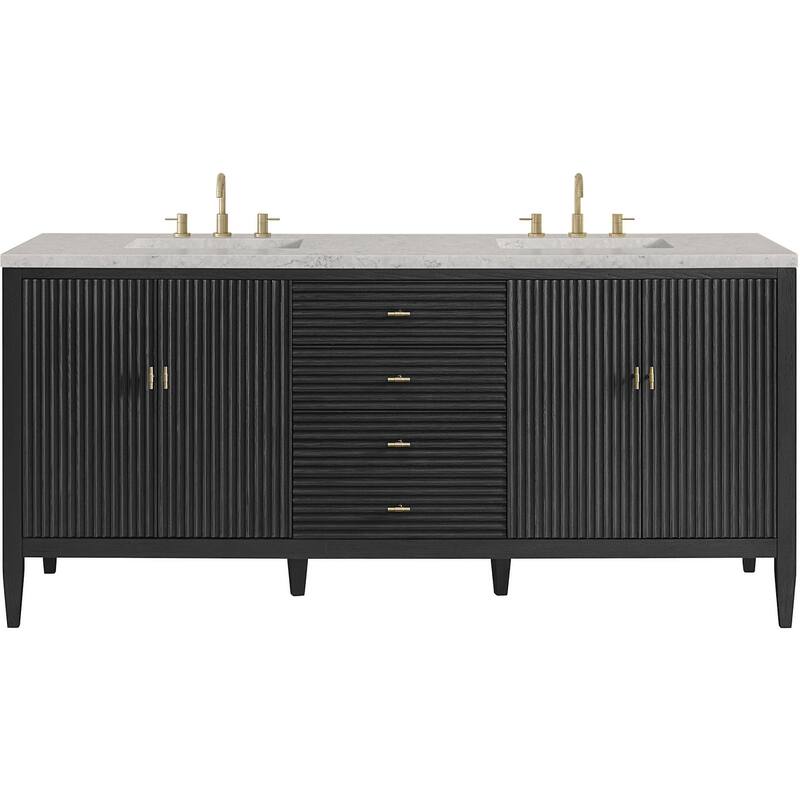 James Martin Vanities 485-V72-FEJP Myrrin 72" Free Standing Double - Carbon Oak - Oak Finish