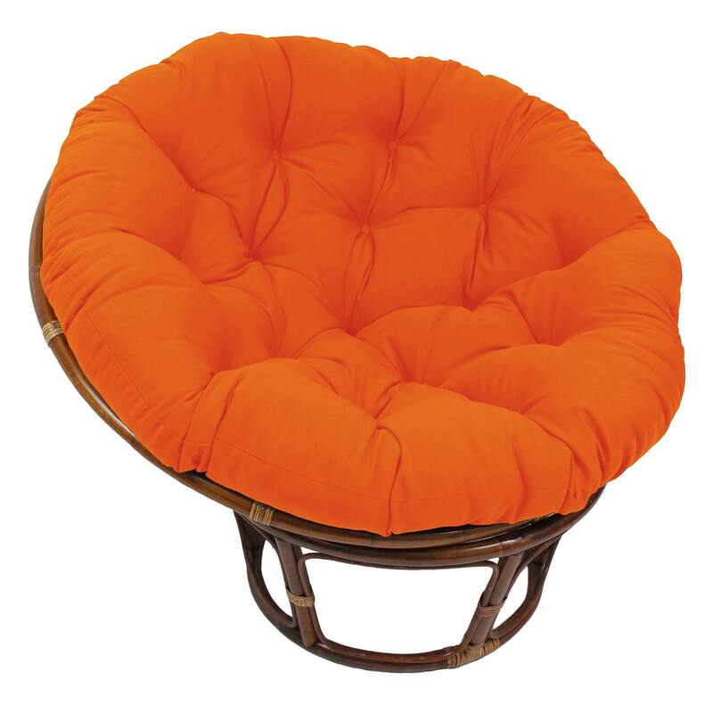 52-inch Solid Twill Papasan Cushion (Cushion Only) - Tangerine Dream