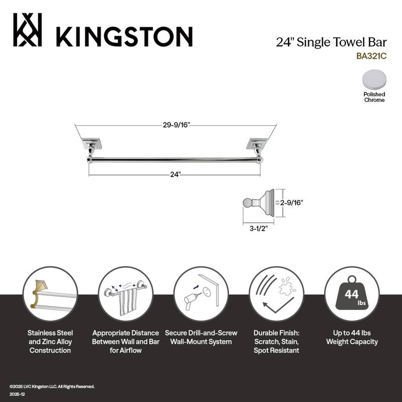 Kingston Brass Serano 24" Single Towel Bar