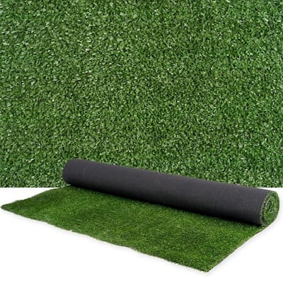 5ft x 10ft Premium Artificial Turf Mat with Drainage Holes, Thick Fake Grass with Rubber Backing(Grass height 0.6 inches/1.5cm)
