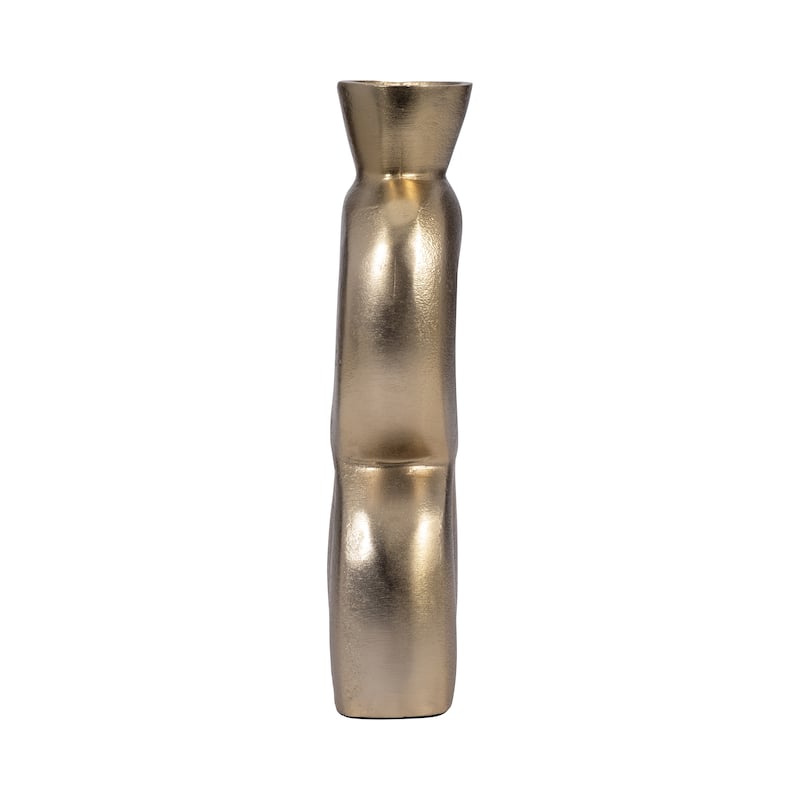 Sagebrook Home Modern Metal Gold Solid Color Novelty Abstract Vase