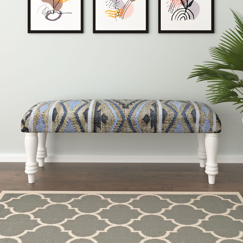 Sevita Salem Southwestern Upholstered Accent Bench Indoor Entryway Bench - 47" L x 16" W x 18" H