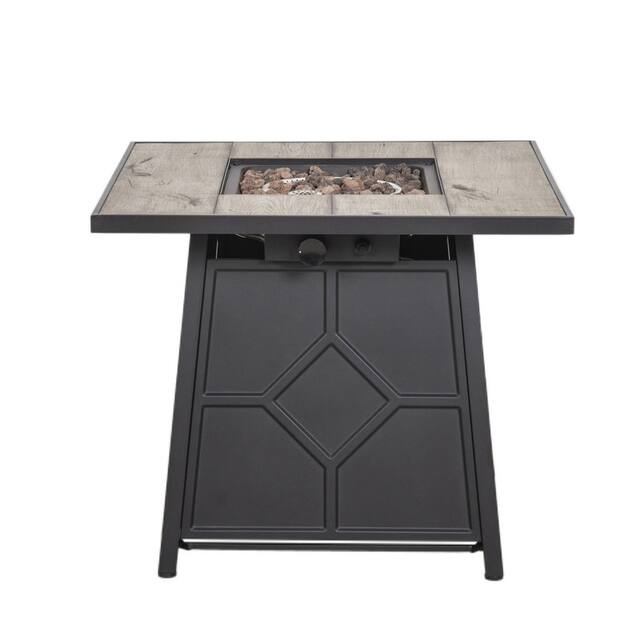 Outdoor Gas Square 50000 BTU Fire Pit Table - Brown
