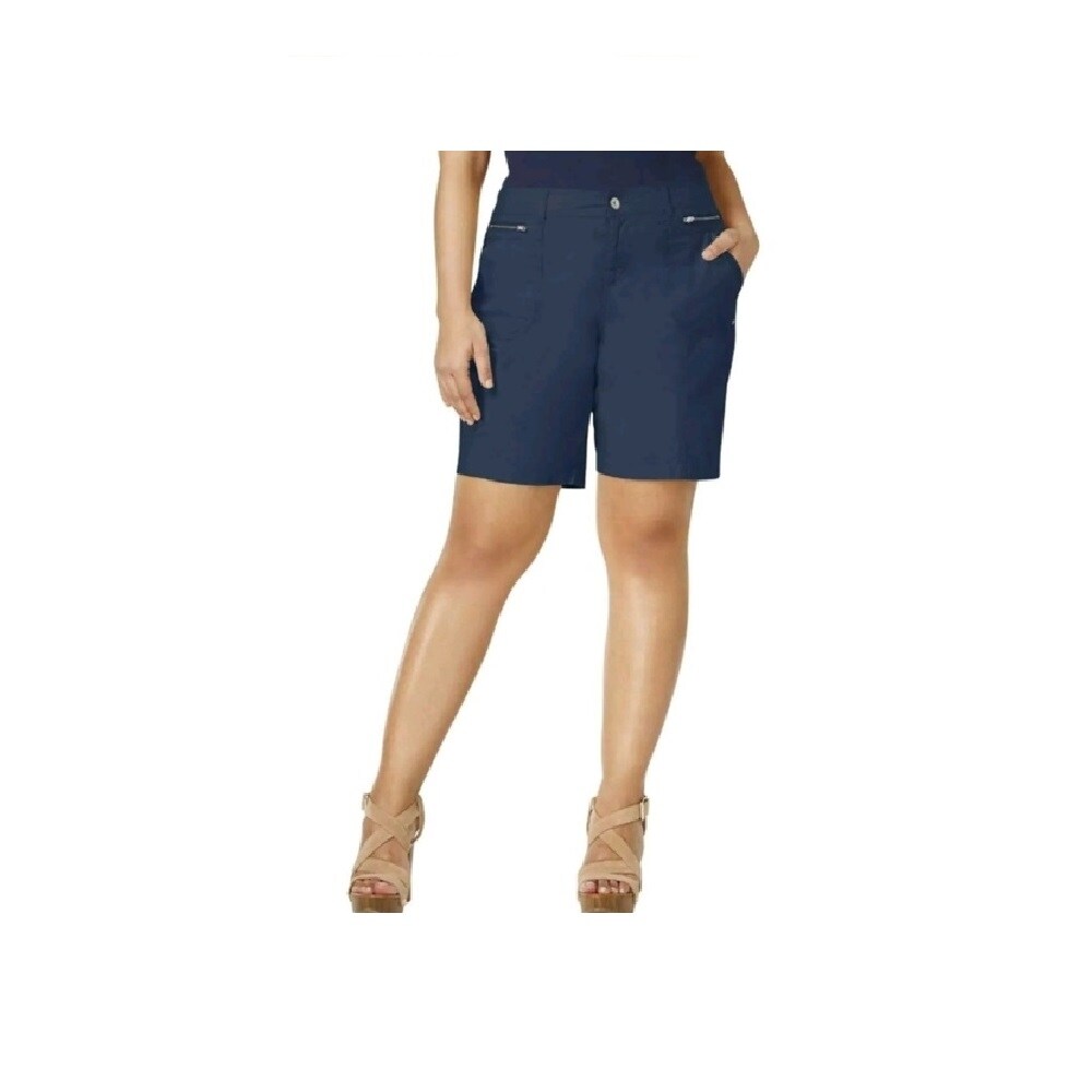 Shop Style Co Women S Zippered Pocket Shorts New Uniform Blue