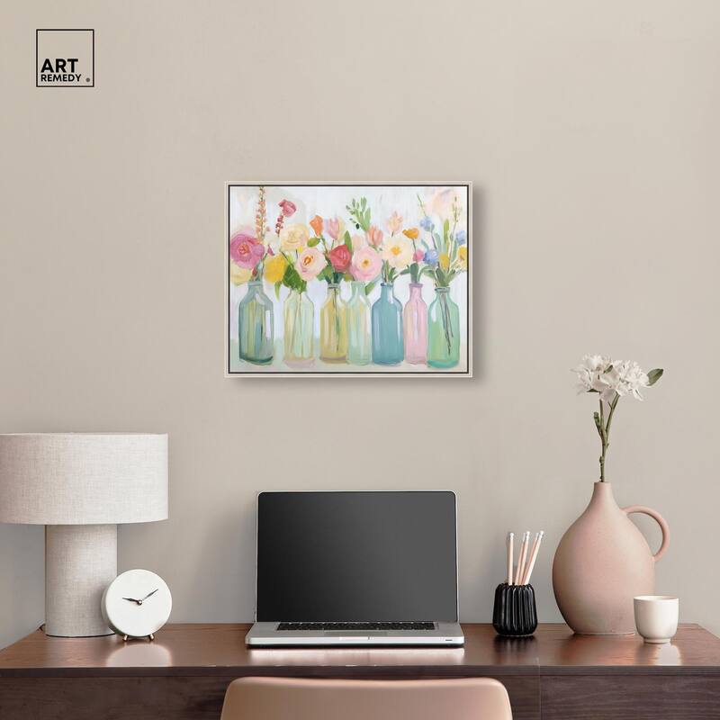 Bottled Blooms Canvas by Art Remedy