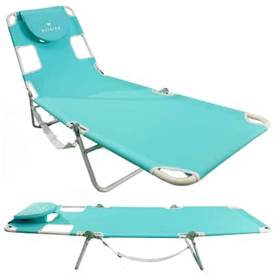 Chaise Lounge Beach Chair for Adults with Face Hole- Versatile, Folding Lounger,Sunbathing and Reading on Stomach