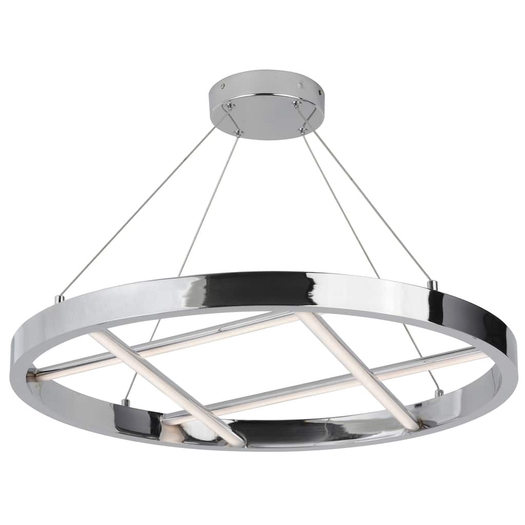Modern Chrome Chandelier - Adjustable Pendant Lighting for Kitchen, Bar, Hallway - 1.5