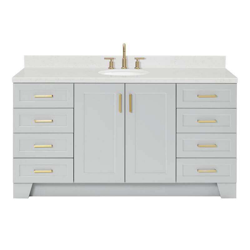 Ariel Q066SCQOVO Taylor 66" Free Standing Single Basin Vanity Set with - Grey