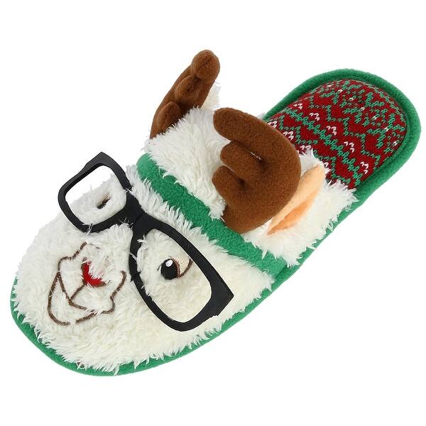 Shop Dearfoams Unisex Holiday Llama With Antlers And Glasses
