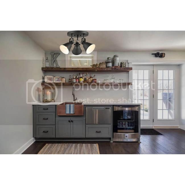 Marseille Multi-Directional Ceiling Spot Light,Adjustable Round Track Lighting,Semi Flush Mount Matte Black-3 Light