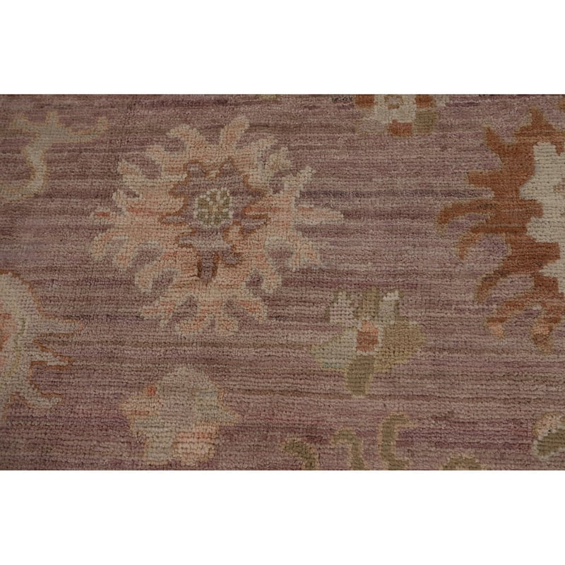 Vegetable Dye Oushak Turkish Area Rug Hand-Knotted Brown Wool Carpet - 6'3"x 8'8"