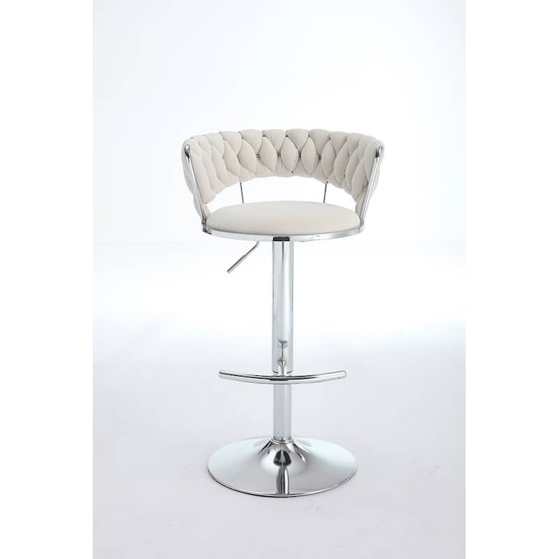 Ostweer Furniture Cream Swivel Simple Bar Stool Set of 2