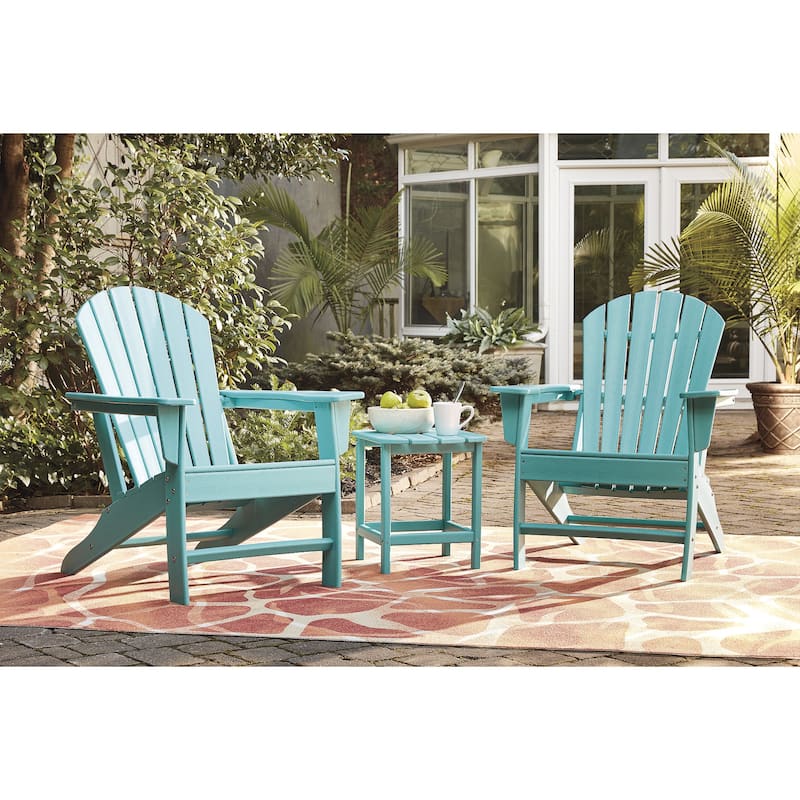 Signature Design by Ashley Sundown Treasure 3-Piece Outdoor Seating Package - 32"W x 33"D x 38"H - Turquoise