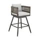preview thumbnail 2 of 10, Alegria Outdoor Patio Swivel Counter Stool in Aluminum with Rope and Cushions
