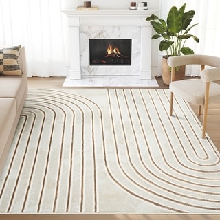 Abani Glam GLA100A Mid-Century Beige Cream Arch Area Rug - Bed Bath ...
