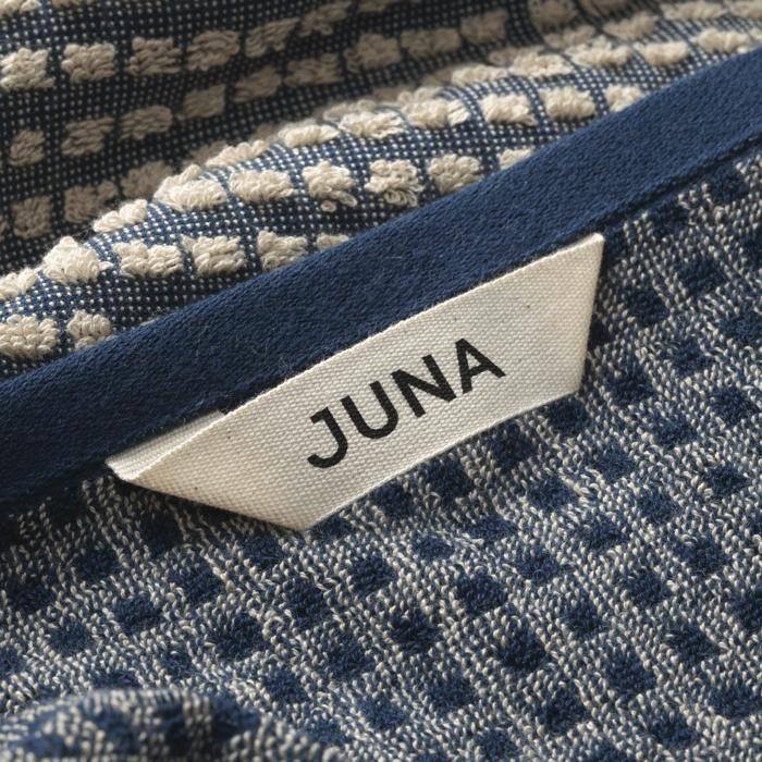 JUNA Check Towels, Dark Blue/Sand