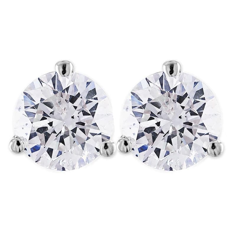 1ct Martini Screw Back Diamond Studs White Gold