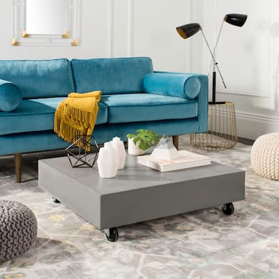 SAFAVIEH Outdoor Living Gargon Modern Concrete Coffee Table - 32"W x 32"D x 10"H
