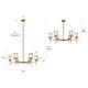 preview thumbnail 6 of 12, Laxow Modern Gold 6-Light Wheel Chandelier Textured Glass Light for Dining Living Room - 33.5"Dx20.5“H