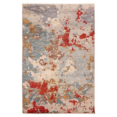 ECARPETGALLERY Hand-knotted Mystique Multi Color Wool Rug - 6' 7" x 10'