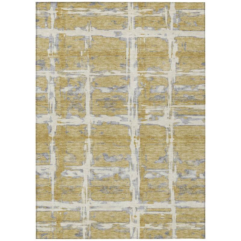 Machine Washable Indoor/ Outdoor Chantille Contemporary Abstract Rug