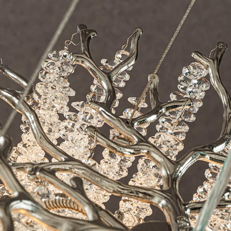 CraftHome Modern Glam Crystal Chandelier Branch Style Pendant Ceiling Light for Dining Room Bedroom Living Room Entryway