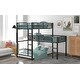 preview thumbnail 3 of 7, L-Shaped Metal Triple Twin Bunk Bed - Space-Saving, Stylish & Safe