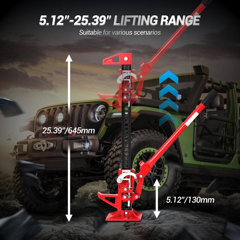 Farm Jack with Base & Hook, 7000 lbs Capacity, Heavy-Duty High Lift Jack for Off-Road, Tractor, Truck, and SUV Lifting