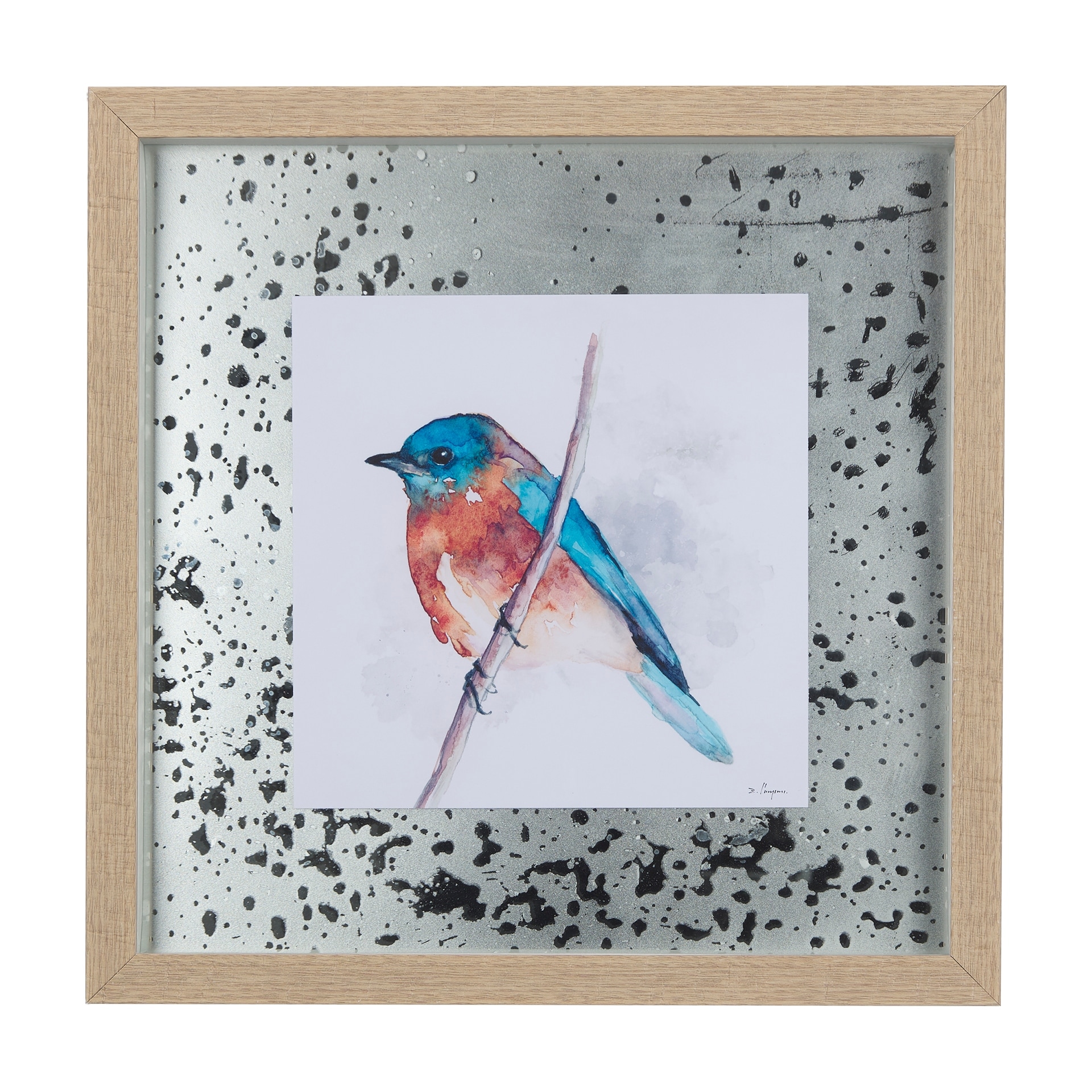 Eastern Blue I by Mercana Studio a Hand Embellished Textured Framed Art Print Matted under Glass