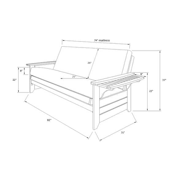 dimension image slide 1 of 2, Copper Grove Dixie Oak Full-size 2-drawer Futon Set with Mattress