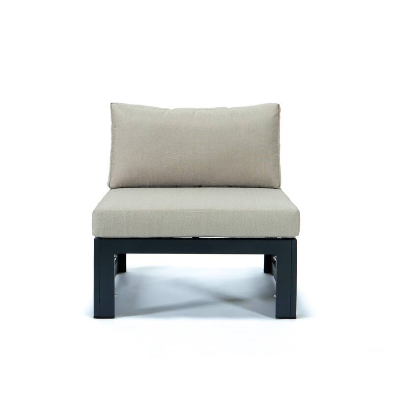 Chelsea Modern 5-Piece Aluminum Outdoor Patio Conversation Set with Coffee Table with Removable and Washable Cushion Covers