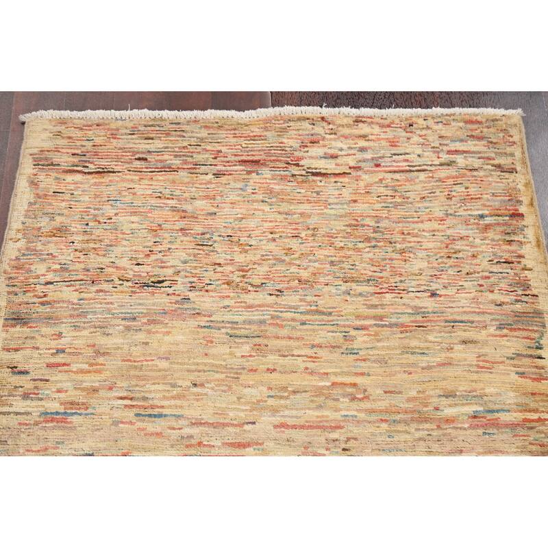 Striped Gabbeh Kashkoli Modern Area Rug Wool Hand-knotted Foyer Carpet - 2'8" x 3'11"