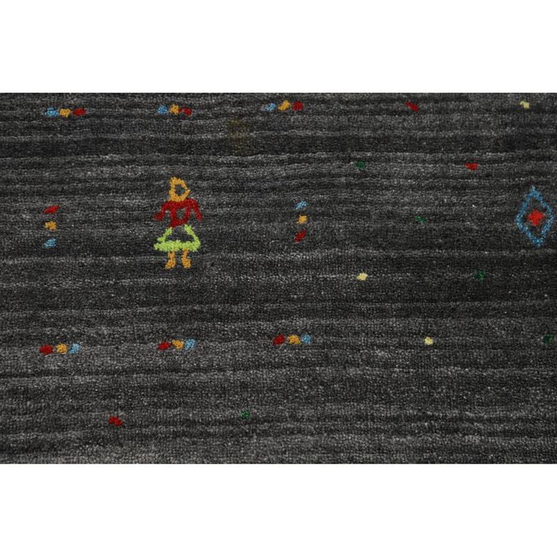 Hand Knotted Oriental 100% Wool Carpet Tribal Tribal Greys & Charcoal Gabbeh Area Rug - 10' 0'' X 8' 0''